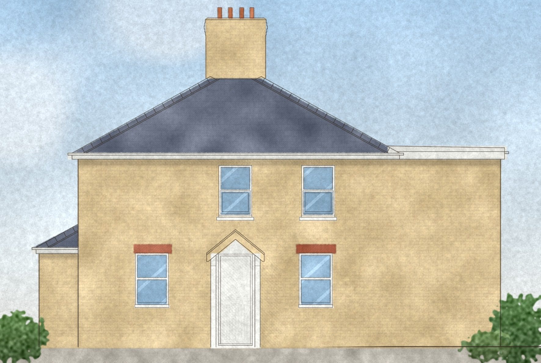 Rendered side elevation